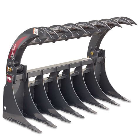 78 in skid steer root rake grapple|rock grapple for skid steer.